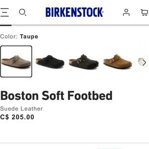 Birkenstock Boston Suede Clogs in Taupe